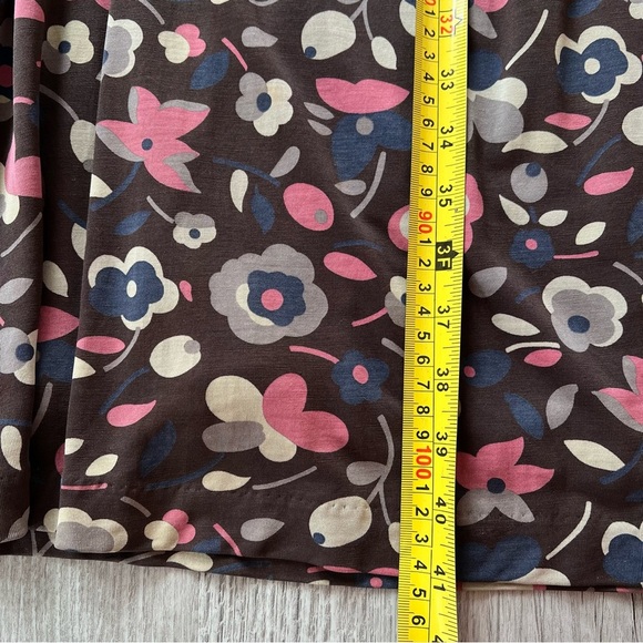 Boden Floral Midid Dress Women's 6 Brown Half Sleeve Stretch V Neck Pink Boho - Picture 6 of 13